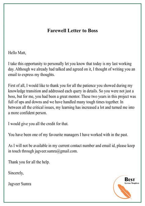11 Free Farewell Letter Template Format Sample And Example 2022