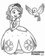 Sofia Princess Coloring Bird Princesses Print sketch template