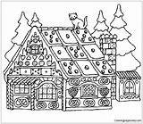 Christmas House Pages Coloring Printable Color Print sketch template