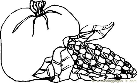 pumpkin corn  coloring page  thanksgiving day coloring pages