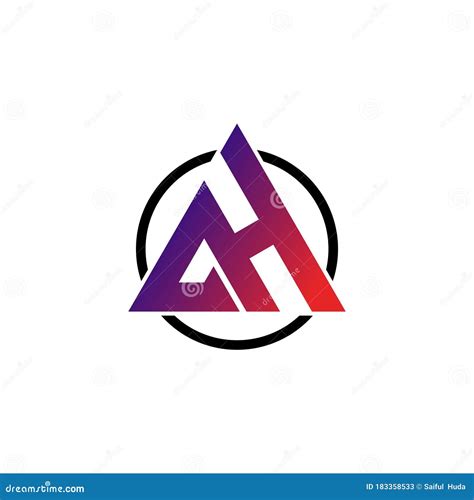 letter ah triangle simple logo design vector stock vector illustration  creative classic