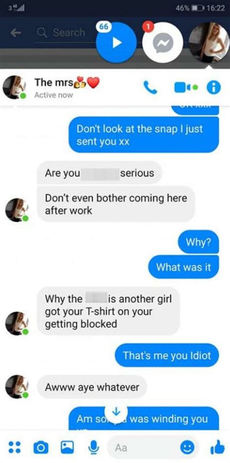 couple s hilarious text row after man tricks girlfriend into thinking