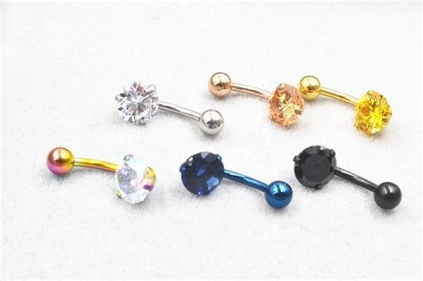 60pcs Shine Cz Belly Button Rings Sexy Woman Belly Piercing Barbell