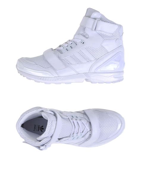 adidas originals leather high tops sneakers  white  men lyst