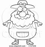 Farmer Senior Cartoon Plump Clipart Coloring Thoman Cory Old Vector Outlined Royalty Illustrations Clipartof sketch template