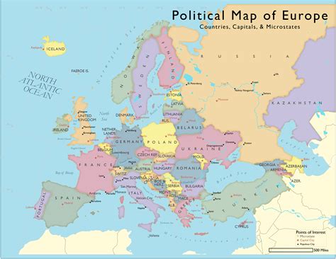 europe map cities  countries map