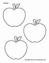 Apple Printable Template Apples Coloring Pages Templates Firstpalette Leaf Big Printables Fall Cartoon Shapes Kids Set Tree Crafts Book Large sketch template
