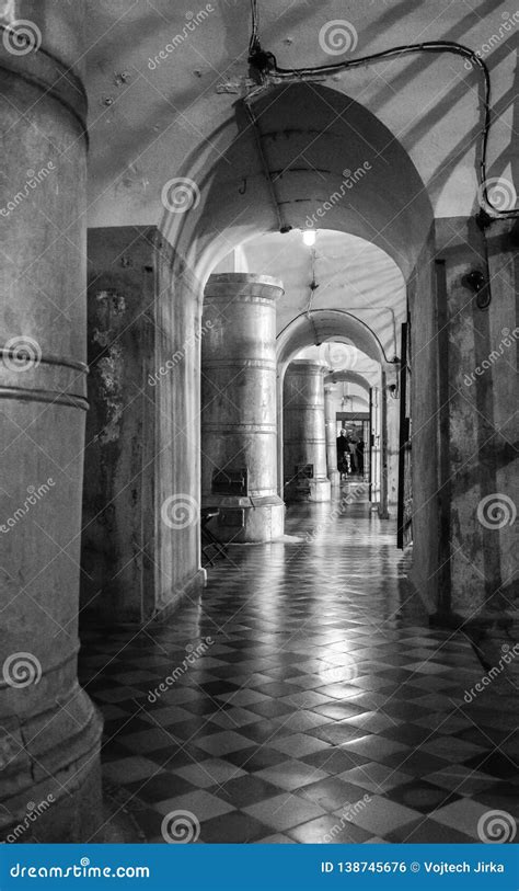 hall   ninth fort kaunas lithuania stock photo image  penitentiary hallway