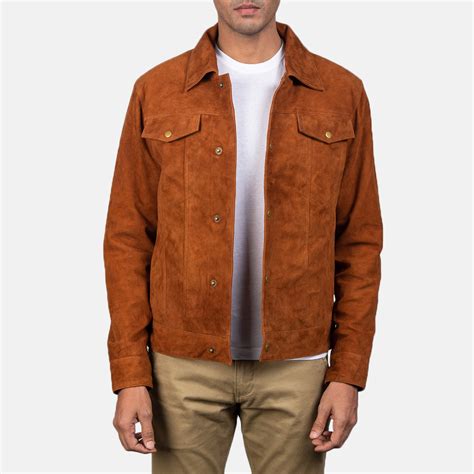 mens stallon brown suede jacket