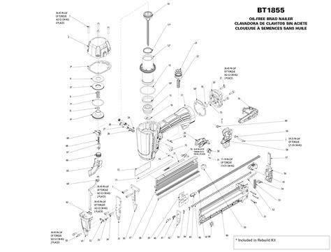 bostitch bt oil  brad nailer model schematic parts diagram toolbarncom