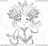 Native Indian American Boy Clipart Cartoon Outlined Cute Archer Waving Yayayoyo Vector Royalty Drawing Kid Getdrawings 2021 sketch template