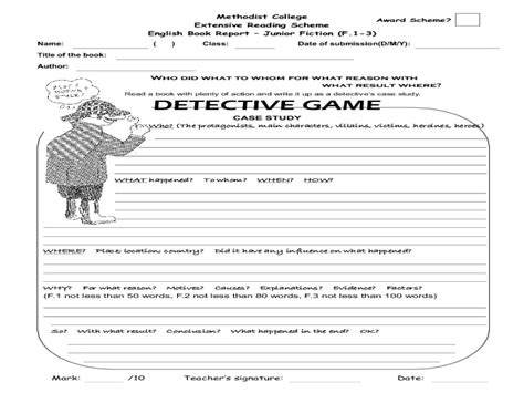 detective game worksheet    grade lesson planet