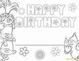 Trolls Happy Birthday Pages Coloring Color Troll Party Online Print Coloringpagesonly sketch template
