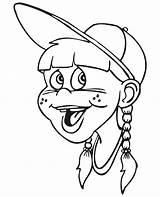 Cap Girl Baseball Coloring Pages Happy Clipart Wearing Clip Cliparts Colouring Printable Library Sketch sketch template