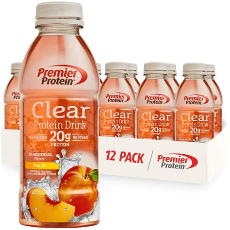 premier protein clear protein drink peach  protein  fl oz  ct walmartcom