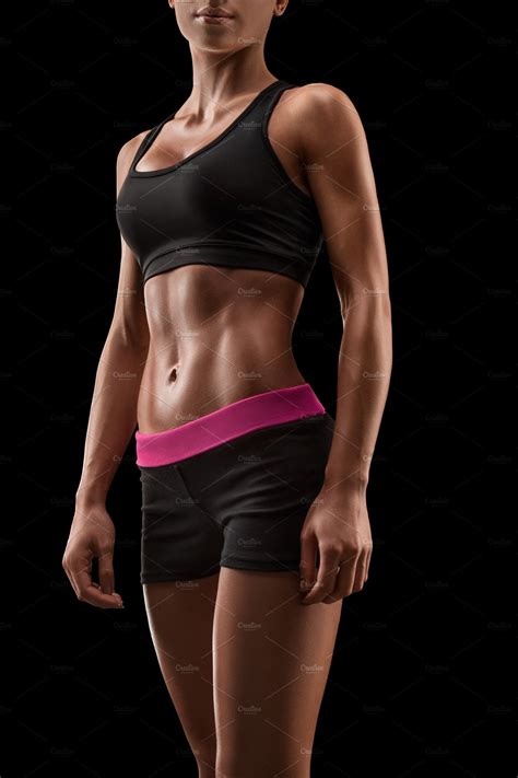 Fitness Female Slim Tanned Body ~ Sports Photos ~ Creative