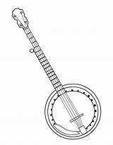 Banjo Coloring Instruments Pages Instrument Musical String Color Printable Kids sketch template