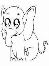 Coloring Pages Baby Printable Cute Animals Animal Kids Elephant Color Print Easy Cartoon Girls Realistic Dolphin Safari Jungle Colouring Funny sketch template