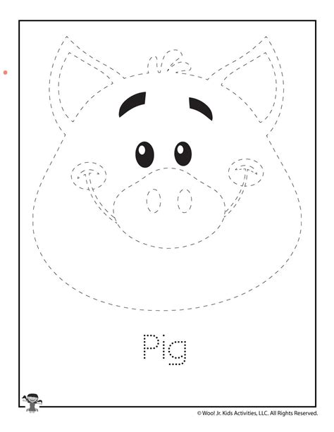 pig letter tracing worksheet woo jr kids activities childrens