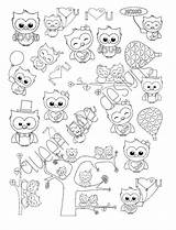 Stickers Coloring Pages Color Cute Planner Sheets Kids Etsy Owls Loving Own Set sketch template