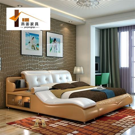 Bedroom Furniture China Leather Bed Tatami Bed Minimalist