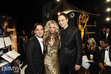 Johnny Galecki Kaley Cuoco And Jim Parsons At The 61st Primetime Emmy
