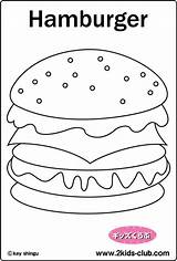 Coloring Food Hamburger F16 sketch template
