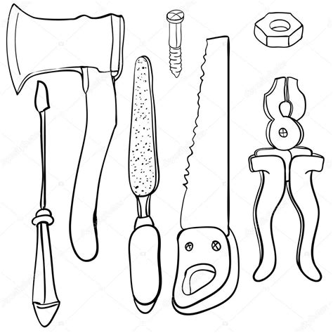 hand tools collections stock vector image  cartskvortsova