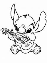 Coloring Stitch Pages Lilo Disney Print Printable Drawing Ukulele Kids Sheets Baby Color Colouring Angel Cute Getdrawings Everfreecoloring Drawings Coloriage sketch template