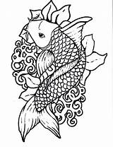 Coloring Koi Pages Japanese sketch template