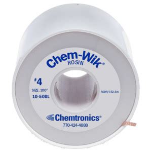 chemtronics   solder wick rosin    ft roll  blue label techni tool