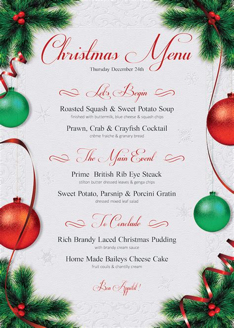 christmas menu template party flyers  photoshop