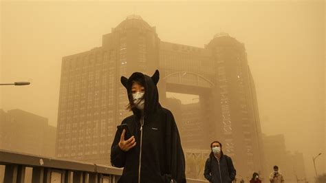Record Breaking Beijing Sandstorm Results In Orange Skies And Low Air
