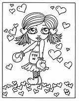 Valentin Eenhoorn Numerique Drukken Prinses Paginas Kleurende Amoureux Numérique Digi Stamps Sweethearts sketch template