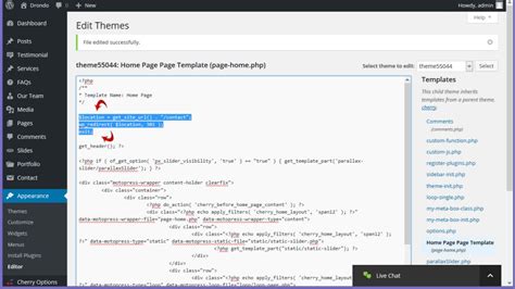 wordpress   create  redirect   home page   url   php redirect