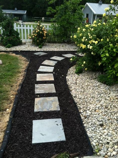 image result  stone paver  mulch pathway front