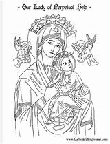 Lady Perpetual Help Guadalupe Coloring Pages Catholic Color Clipart June 27th Catholicplayground Crafts Cross Saints Drawings Printable Colouring Kids Religious sketch template
