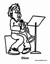 Oboe Coloring Pages Music Playing Boy Colormegood sketch template