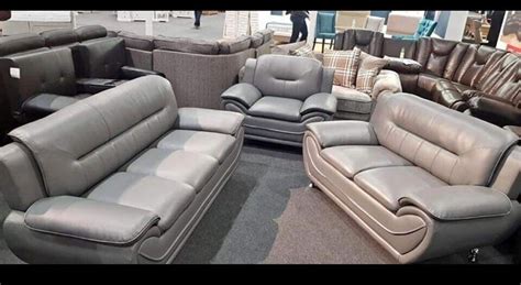 designer grey leather sofa set  southside glasgow gumtree