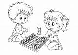 Spielen Malvorlage Schach Ausmalbilder Große Herunterladen Abbildung sketch template