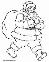 Santa Claus Coloring Carrying Bag Gift Christmas Colouring Library Clipart sketch template