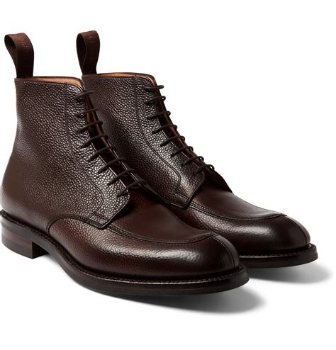 cheaney richmond pebble grain leather boots  brown  men lyst