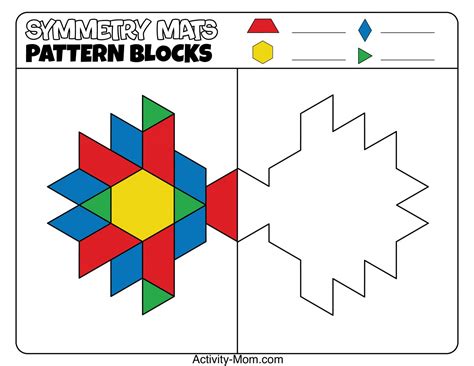 pattern block mats  printable  activity mom