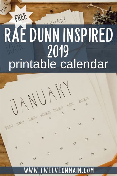 rae dunn inspired  printable calendar printable calendar