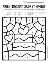 Number Color Preschool Worksheets Cake Valentines Valentine Comment Leave sketch template