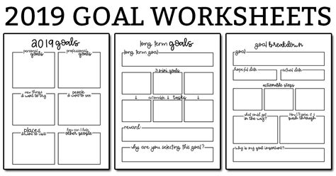 goal setting worksheets updated     goal planner printables