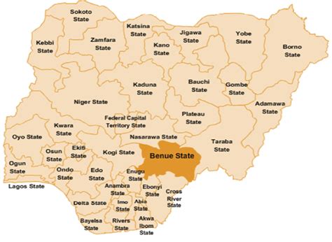 map  nigeria showing benue state wwwinformationngcom