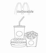 Coloring Burger Pages Printable Mcdonalds Dog Hot King Fries Drink Sheet Playinglearning sketch template