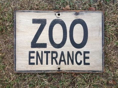 zoo entrance sign   reclaimed plywood  kingstoncreations entrance sign entrance