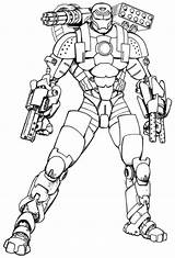 Coloring Pages Iron Man Weapons Kids Gun sketch template